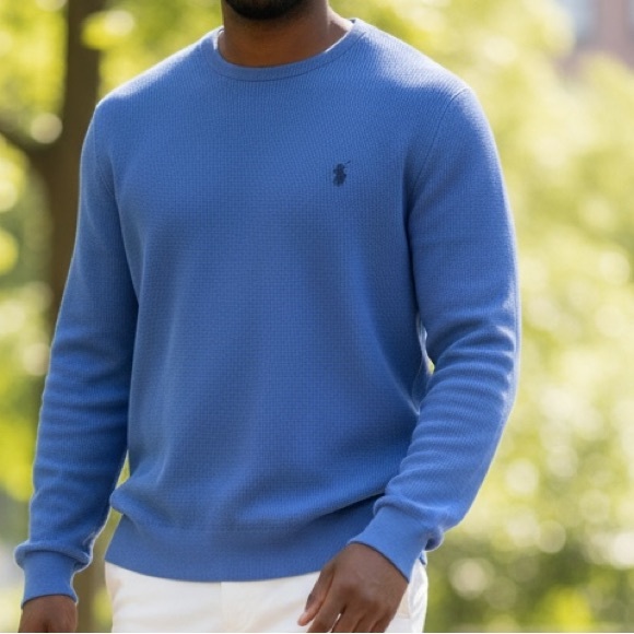 Polo Ralph Lauren Other - POLO RALPH LAUREN BLUE 100% PIMA COTTON SWEATER Size Large